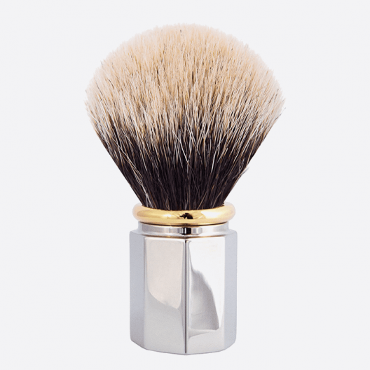 European White Octagonal Shaving Brush with 3 finishes - Plisson 1808