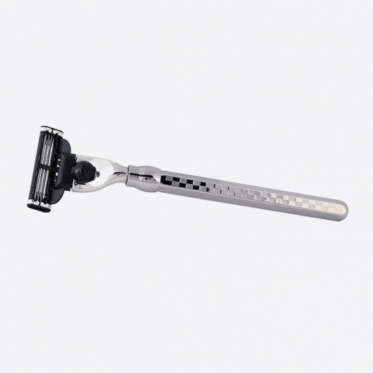 Solid Hexagonal mach3 Razor with palladium finish - Tile pattern