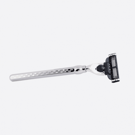 Solid Hexagonal mach3 Razor with palladium finish - Tile pattern