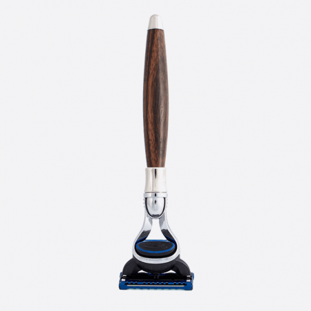 Macassar Ebony and Palladium Razor - Plisson 1808