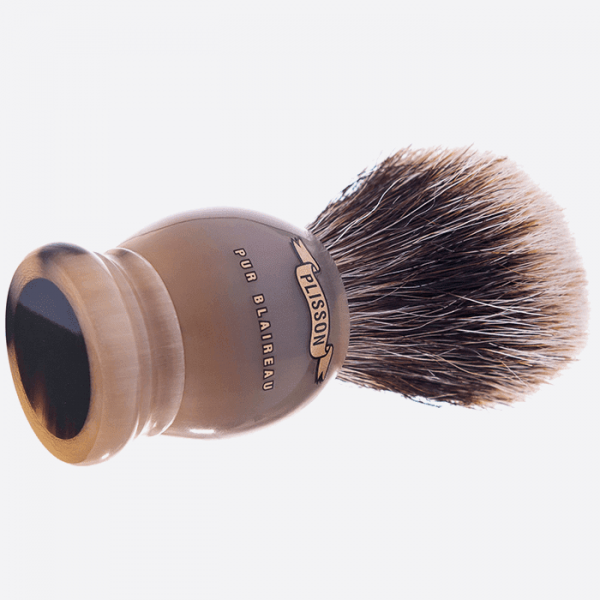 European Grey and Genuine Horn Shaving Brush - Plisson 1808 European Grey and Genuine Horn Shaving Brush - Plisson 1808
