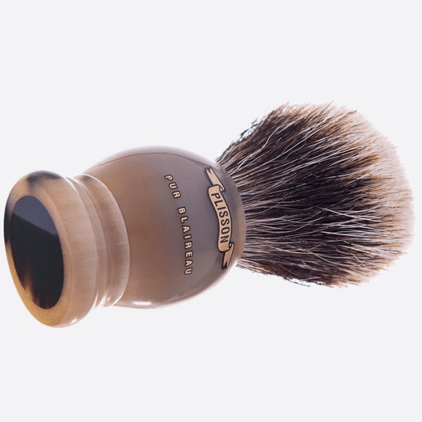 European Grey and Genuine Horn Shaving Brush - Plisson 1808