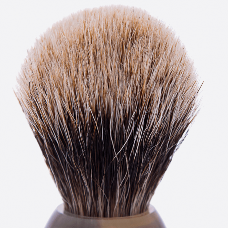 European Grey and Genuine Horn Shaving Brush - Plisson 1808