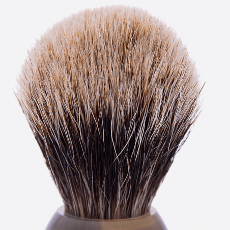 Brocha de afeitar Gris Europea y de cuerno auténtico - Plisson 1808