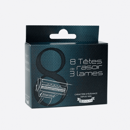 Têtes de rasoir à 3 lames Plisson (pack de 8)