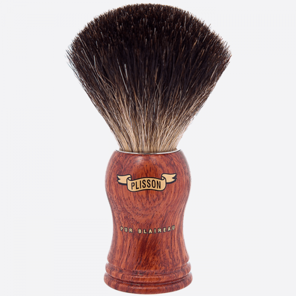 Brocha de afeitar de madera de bubinga negra pura - Plisson 1808