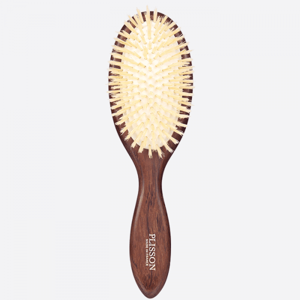 Round hair brush olive wood boar bristle