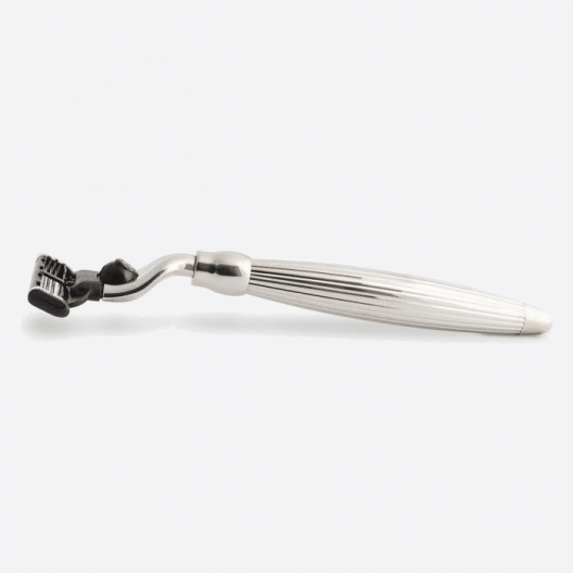 Godron Mach3 Solid Razor Palladium Finish - Plisson 1808