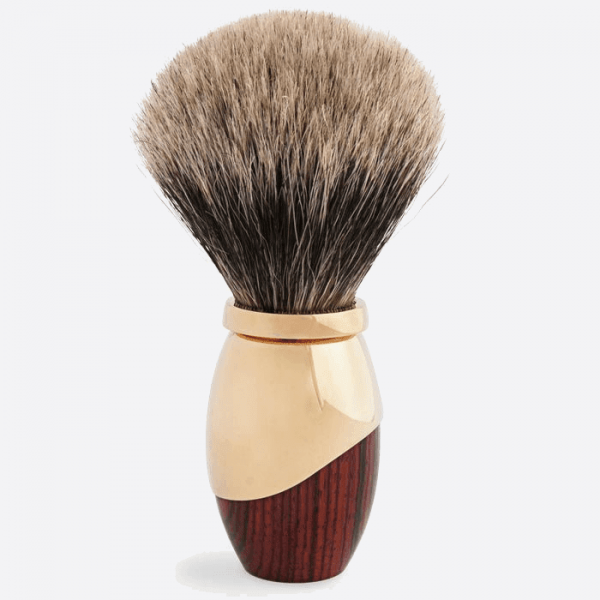 Shaving brush in rosewood and brass Gold - Plisson 1808