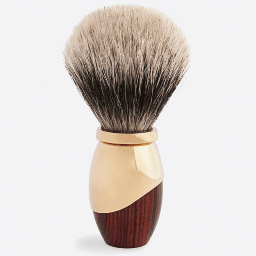 Shaving brush in rosewood and brass Gold - Plisson 1808