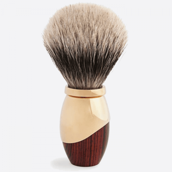 Shaving brush in rosewood and brass Gold - Plisson 1808