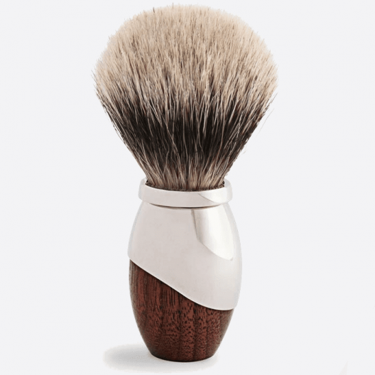 Odyssey Shaving Brush Canadian Walnut Palladium - Plisson 1808