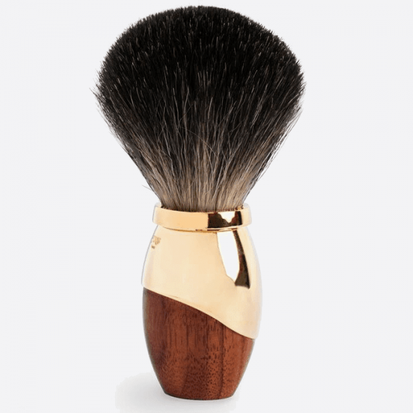 Canada walnut and brass shaving brush - Plisson 1808