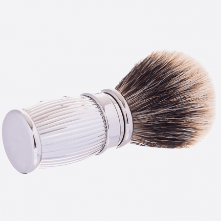 Shaving brush Plisson in solid brass with palladium finish - Plisson 1808