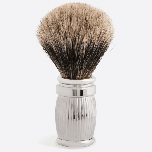 Shaving brush Plisson in solid brass with palladium finish - Plisson 1808