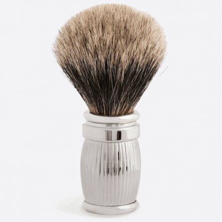 Blaireau en laiton massif finition palladium - Plisson 1808