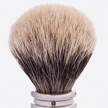 Shaving brush Plisson in solid brass with palladium finish - Plisson 1808