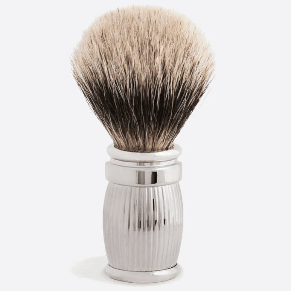 Shaving brush Plisson in solid brass with palladium finish - Plisson 1808