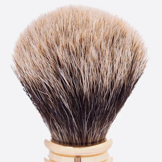 Shaving brush, gold finish brass gadroon decoration - Plisson 1808