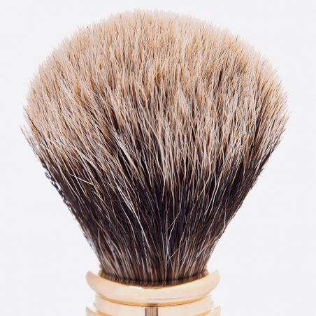 Brocha de afeitar con decoración de latón dorado - Plisson 1808