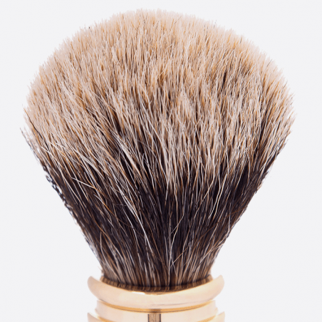 Shaving brush, gold finish brass gadroon decoration - Plisson 1808