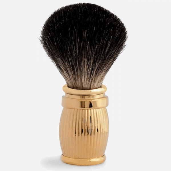 Shaving brush, gold finish brass gadroon decoration - Plisson 1808