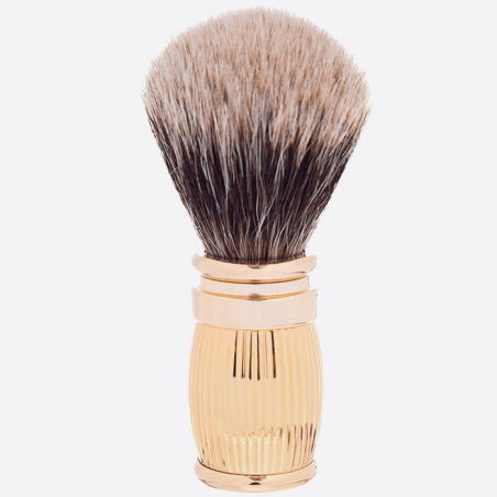 Shaving brush, gold finish brass gadroon decoration - Plisson 1808