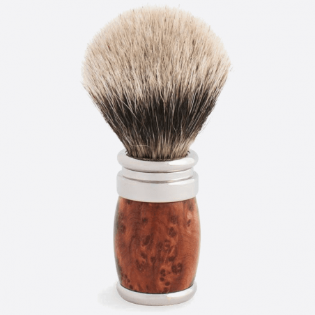 Shaving brush made of cedar burl with removable tuft - Plisson 1808