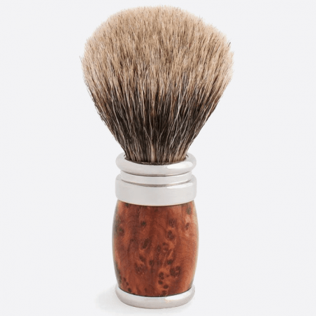 Shaving brush made of cedar burl with removable tuft - Plisson 1808