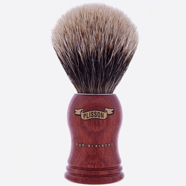 Shaving Brush Pure Grey Bubinga Wood - Plisson 1808