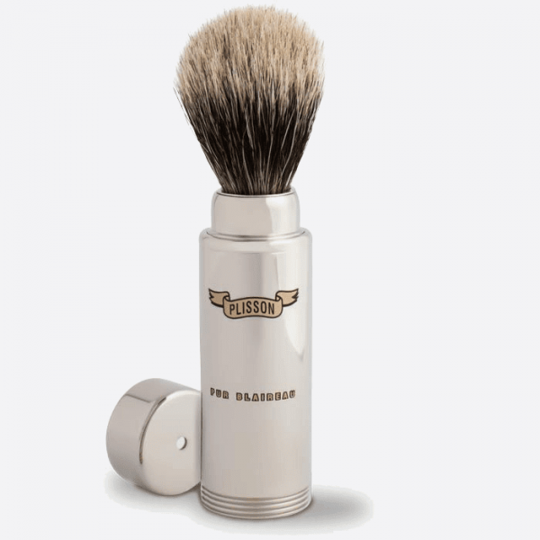 Travel Shaving Brush Copper Nickel Plated - Plisson 1808