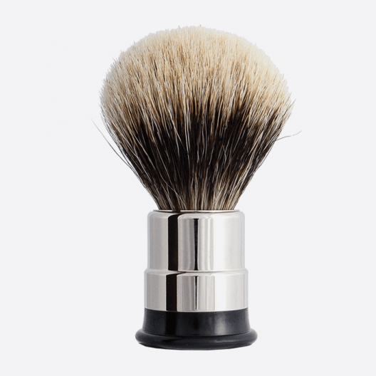 Brocha de afeitar de níquel - Gris europeo puro - Plisson 1808