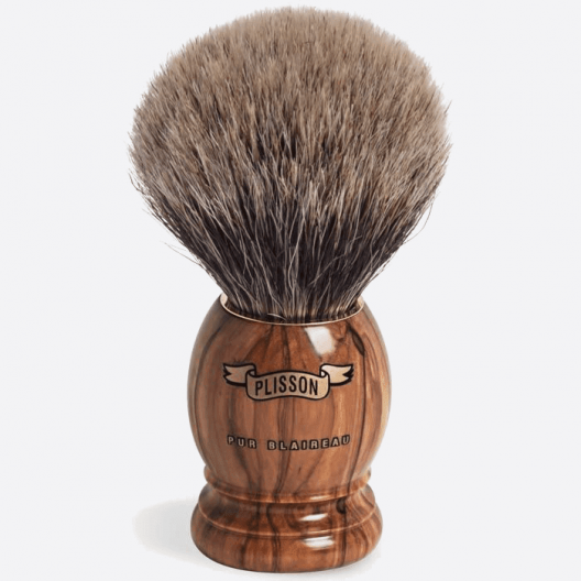 Shaving Brush Pure Olive Wood Grey - Plisson 1808