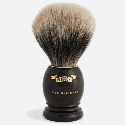 Shaving Brush Pure White Macassar Ebony - Plisson 1808