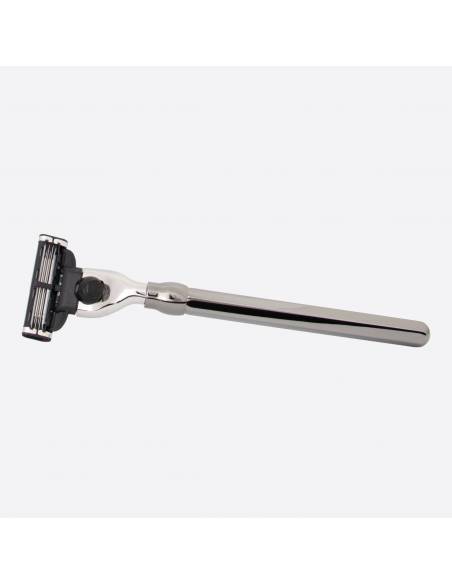 Solid Hexagonal Mach3 Razor with Ruthenium finish