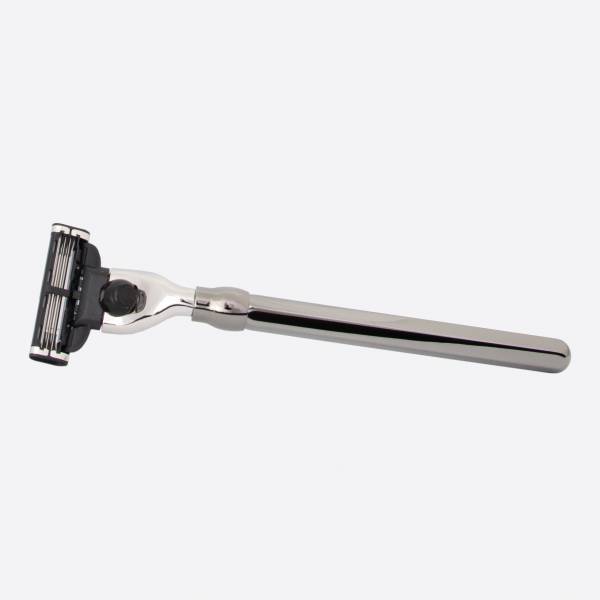 Solid Hexagonal Mach3 Razor with Ruthenium finish