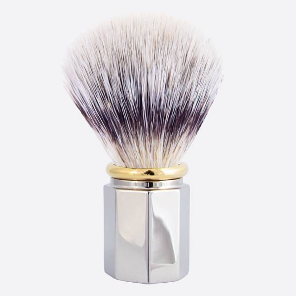 Octagonal Shaving Brush 3 finishes High Mountain White fibre - Plisson 1808