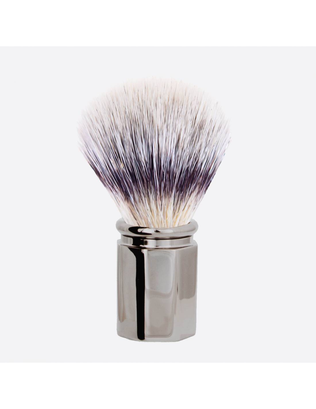 plisson Blaireau Octogonal Fibre 'Blanc Haute Montagne' - Ruthénium