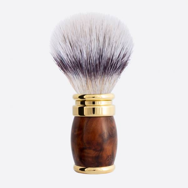 Shaving Brush Thuja synthetic fibre and gold finish