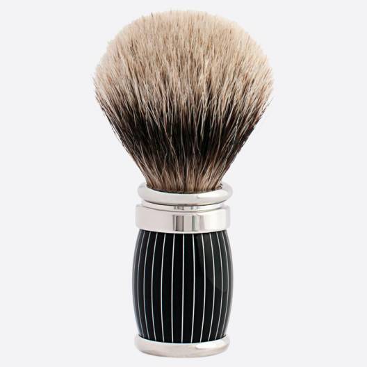 Joris Pure White European Shaving Brush Retro Lacquer and Palladium Finish