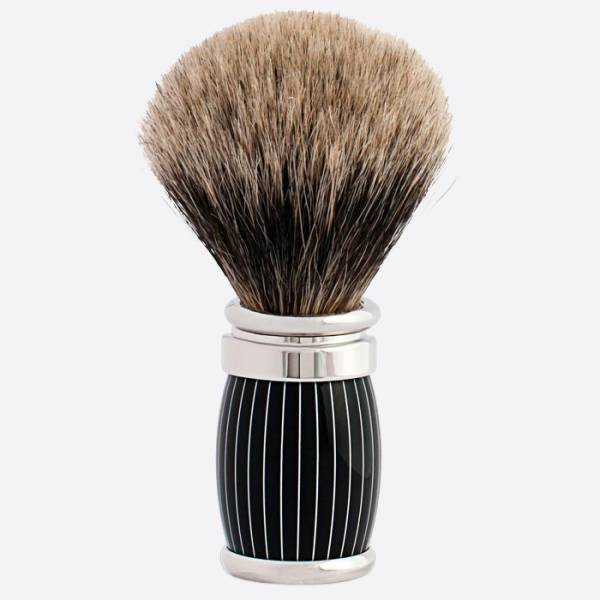 Joris Pure European Grey Shaving Brush Retro Lacquer and Palladium Finish