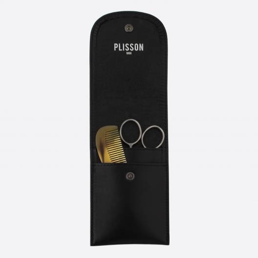 Leather Beard and Moustache Kit: Comb and Scissors