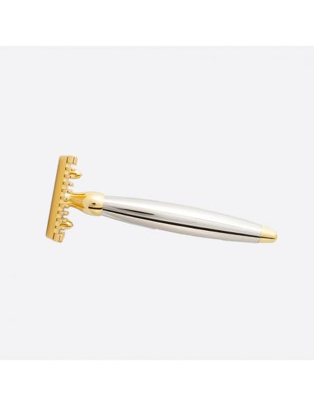 Safety razor with bi-material finish: Gold and Palladium - Plisson 1808