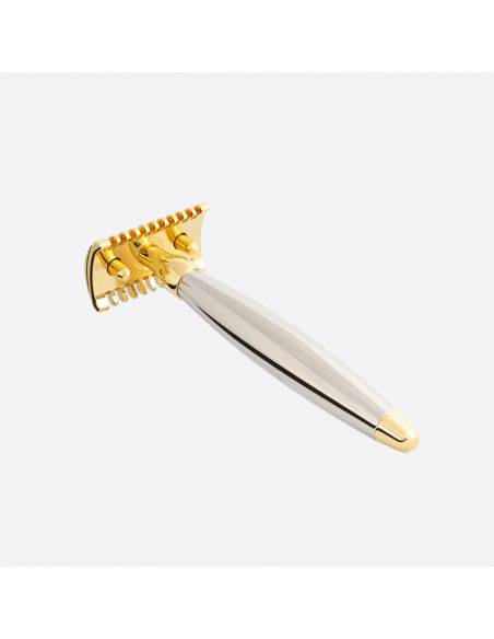 Safety razor with bi-material finish: Gold and Palladium - Plisson 1808