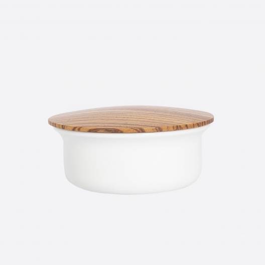 Bol à barbe et savon avec couvercle Zebrano