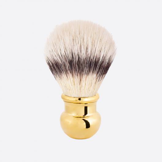 Gold finish ‘High Mountain white’ fibre shaving brush Boule - Plisson 1808