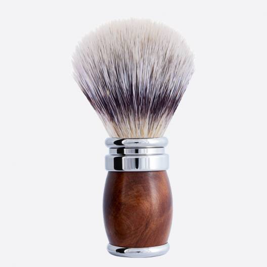 Thuja and chrome finish Shaving Brush - "High White Mountain" Fibre  - Joris - Plisson 1808