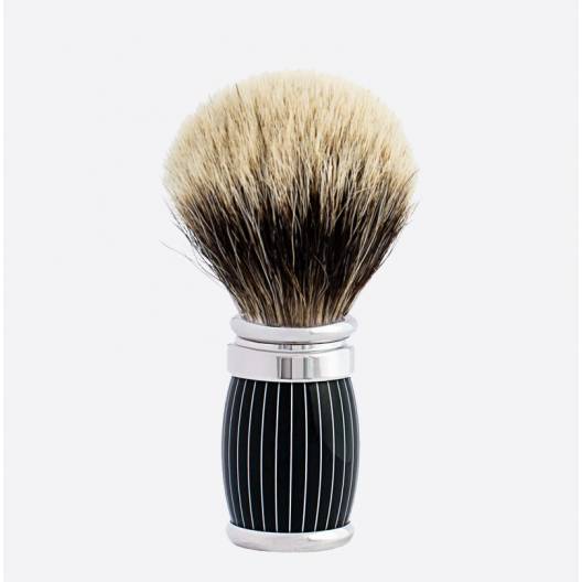 Retro lacquer and chrome finish shaving brush - European Grey - Joris - Plisson 1808