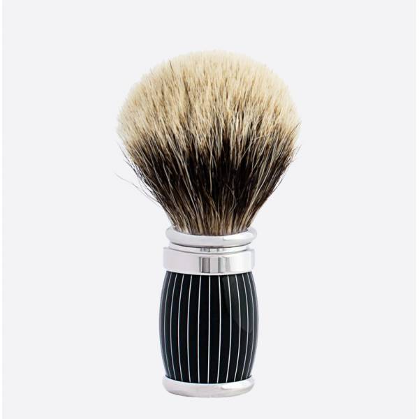 Retro lacquer and chrome finish shaving brush - European Grey - Joris - Plisson 1808