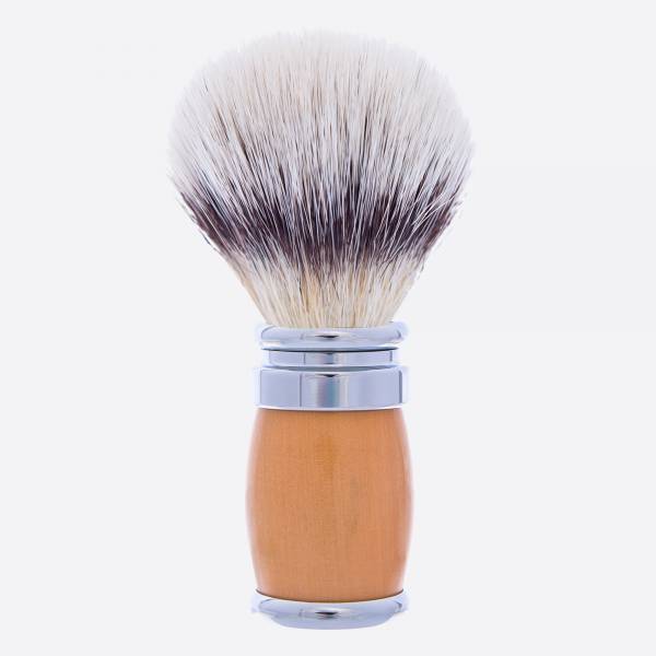 Andean Boxwood and chrome finish shaving brush - “High Mountain White” fibre - Joris - Plisson 1808